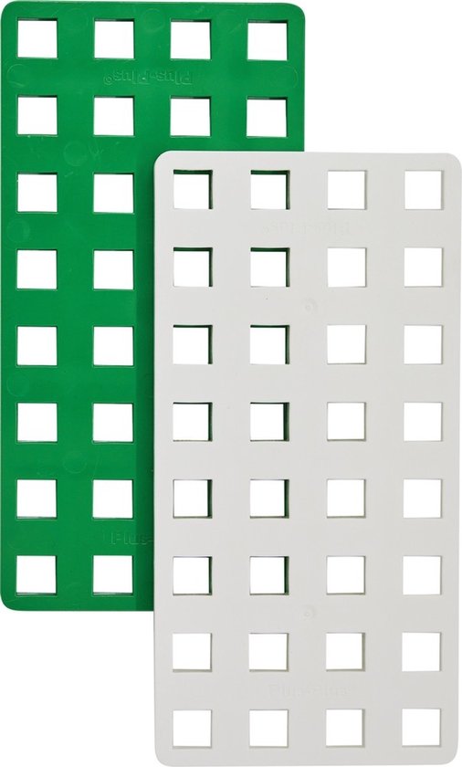 Plus-Plus BIG Bouwplaat groen/wit 2 delige bouwset - 3287 - Bouwspeelgoed - Constructiespeelgoed - Set met bouwstenen - Vanaf 1 jaar van Plus-Plus