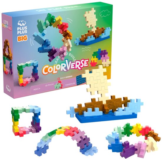 Plus-Plus BIG Colorverse 60 delige bouwset – 3998 – Bouwspeelgoed – Constructiespeelgoed – Peuterspeelgoed – Vanaf 2 jaar van Plus-Plus