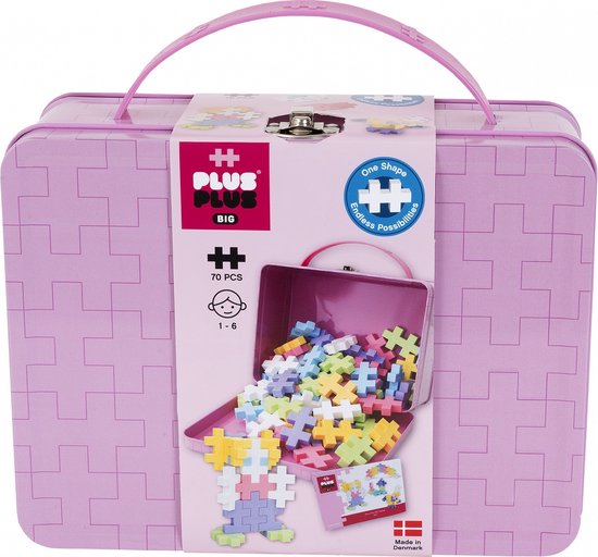 Plus-Plus BIG Opbergbox pastel 70 delige bouwset - 3275 - Bouwspeelgoed - Constructiespeelgoed - Set met bouwstenen - Vanaf 1 jaar van Plus-Plus