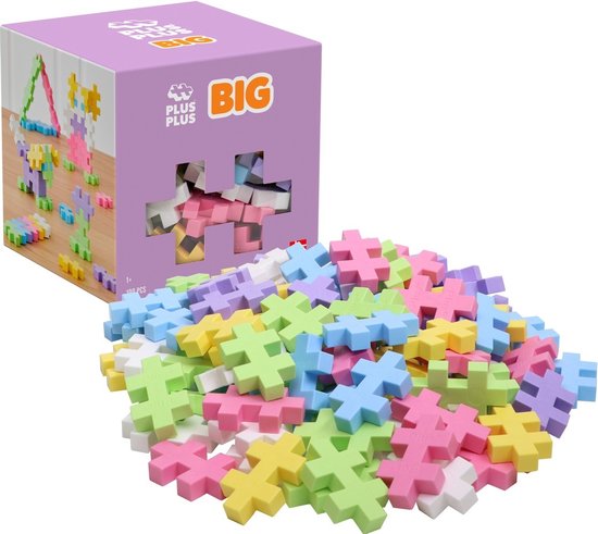 Plus-Plus BIG Pastel 100 delige bouwset - 3412 - Bouwspeelgoed voor kleine kinderen - Constructiespeelgoed - Set met bouwstenen - Vanaf 1 jaar van Plus-Plus