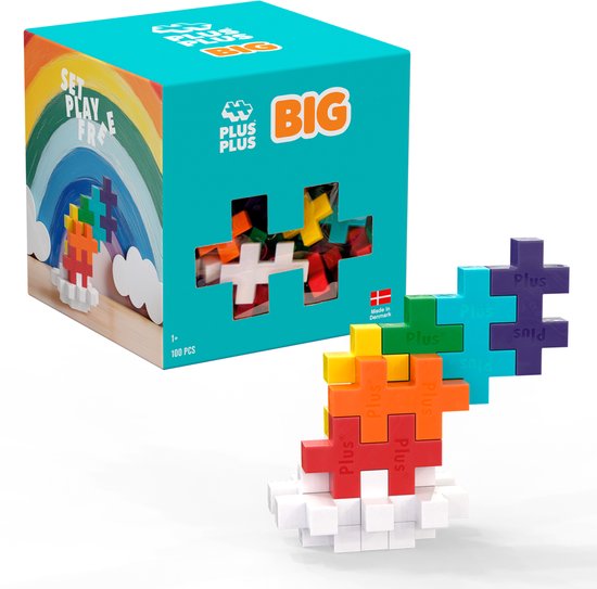 Plus-Plus BIG Rainbow Mix 100 delige bouwset – 4354 – Bouwspeelgoed voor kinderen vanaf 1 jaar – Constructiespeelgoed – Set met bouwstenen van Merkloos