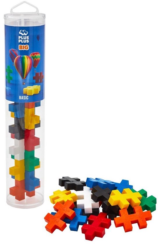 Plus-Plus BIG Tube 15 delige bouwset - 3224 - Bouwspeelgoed - Constructiespeelgoed - Set met bouwstenen - Vanaf 1 jaar