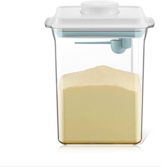 Poedermelkverdeler，Afsluitbare poedermelkcontainer, draagbare opbergdoos van voedselkwaliteit voor poedermelk. Vochtbestendig, afsluitbaar ontwerp, geschikt voor het bewaren van poedermelk en voedingsmiddelen (2,3 liter)