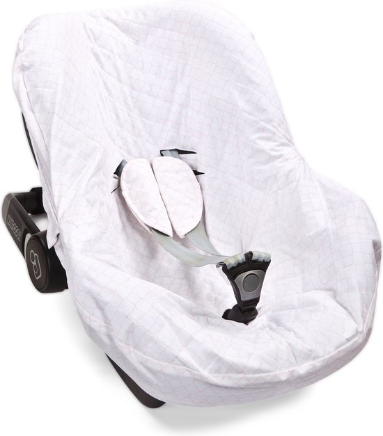 Poetree Kids autostoelhoes Valencia - roze met wit van Poetree Kids