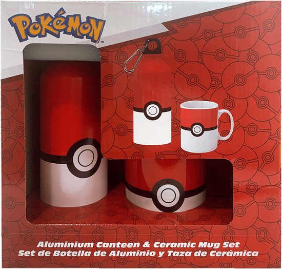 Pokémon Aluminium Drinkfles + Keramische Mok in geschenkset van Pokémon