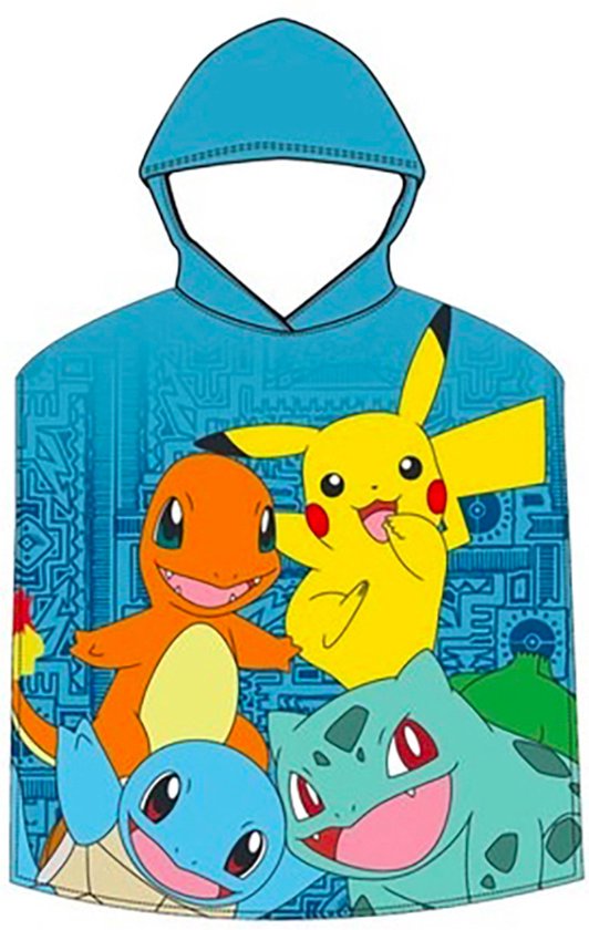 Pokemon Badponcho - Poncho - Sneldrogend - 50x100 cm (uitgevouwen) - One Size (ongeveer 2-5 jaar) van Pokémon