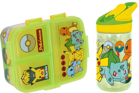 Pokemon lunchset; lunchbox en drinkfles