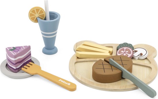 PolarB - houten lunchset - houten eetset - houten speelgoed vanaf 18+ maanden van Polarb