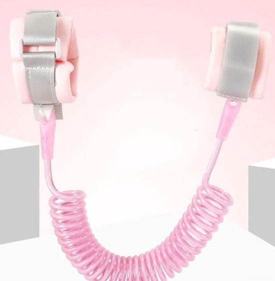 Polstuigje Kinderen - Polsbandje - Kindertuigje - Looplijn Peuter - Wandelkoortje - 360 Graden Draaibaar - Roze- 1.5 Meter van VeiligWel