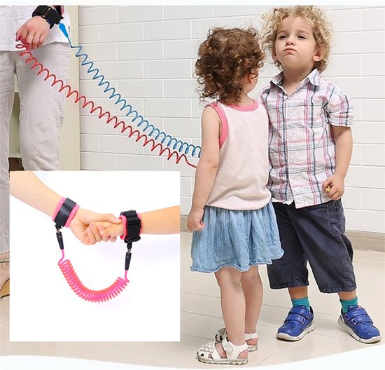 Polstuigje - Kindertuigje - Tuigje voor kinderen - Veiligheid - Looplijn - Roze - 1,5M - Fuchsia van La Mae Baby