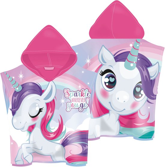 Poncho handdoek eenhoorn badcape voor kinderen - zachte badponcho. van Uposao