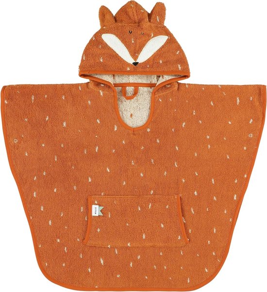 Poncho Kinderen - Badcape Baby - Na het badderen - Zachte badstof - 64 x 47 cm - Oranje