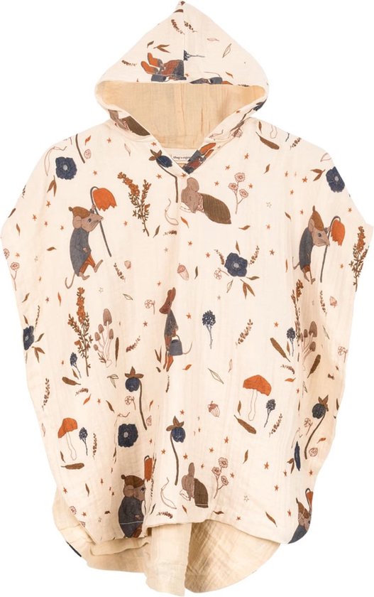 Poncho Mouse night Large - 80 X 80 cm - 4J+ - Tetra biologisch katoen van Fresk