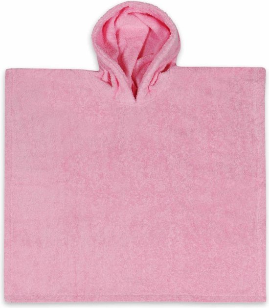 Poncho - roze - katoen badstof - 55 x 55 cm van Jollein