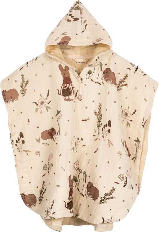 Poncho small Moiuse flower- 60 X 60 cm - 1 tot 3J - Tetra biologisch katoen van Fresk