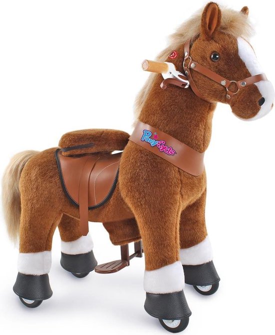 PonyCycle Lichtbruin met witte bles, Groot - Ux424‎‎ van PonyCycle