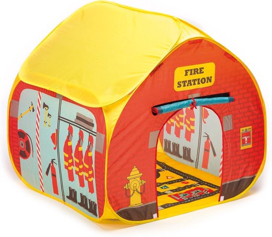 Pop it Up® Brandweer speeltent - Met bedrukte bodem & draagtas - Snel op te zetten van Merkloos