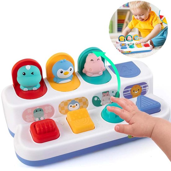 Pop-up babyspeelgoed - Met Drukknop - Motorisch speelgoed - Training van de fijne motoriek - Geschikt voor baby's vanaf 18 maanden