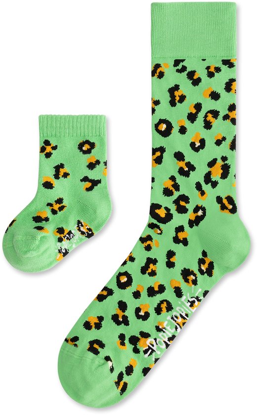 Popiejopies matching sokken Pittige Panter | maat: 41-46 + 0-12 maanden | panterprint sokken van Popiejopies