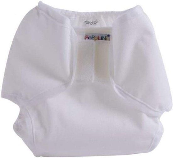 popowrap - popolini - wit - maat XL (14+ KG) - wasbare luiers - overbroekje