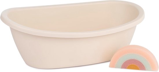 Poppenbadje met accessoires - Speelgoed badje - Poppen verzorgen - Gemaakt van bioplastic - 42 cm - Beige