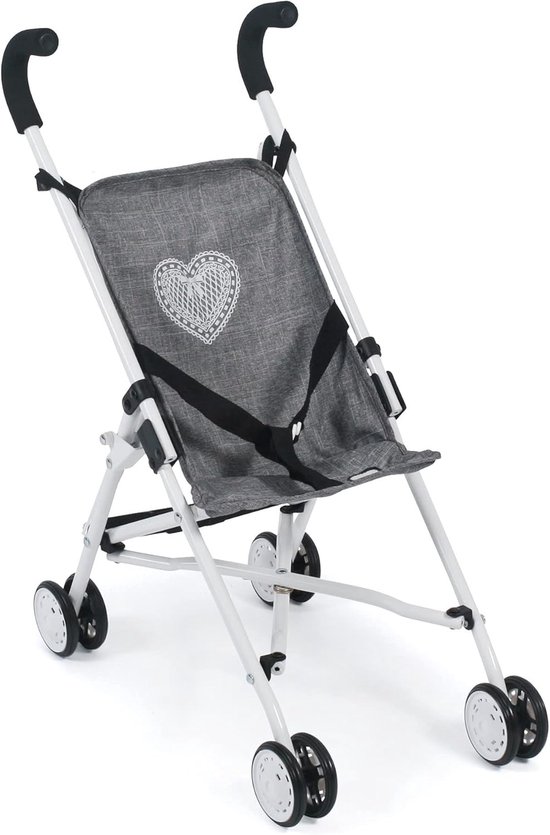 Poppenbuggy Mini-Buggy voor Kinderen - Grijs Jeans Design