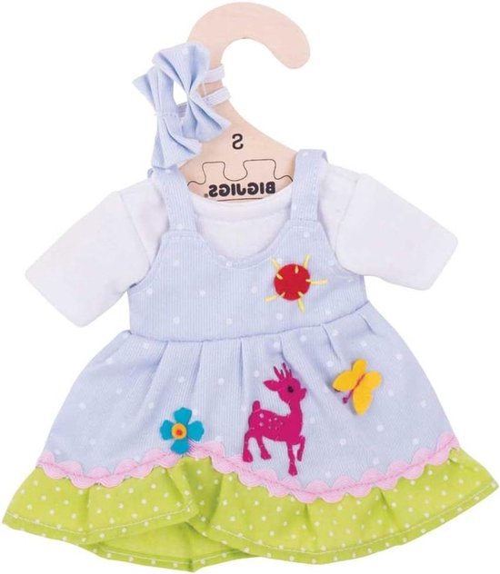 Poppenkleding set - Accessoires voor poppen - Rollenspel stimuleren - Inclusief haaraccessoires - 28 cm - Blauw