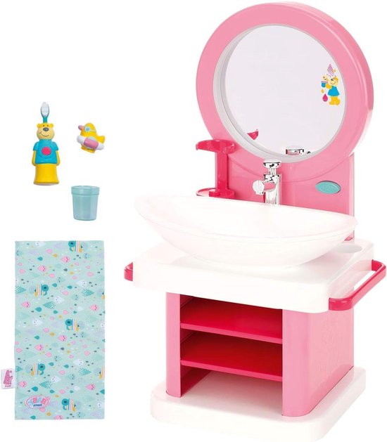 Poppenwastafel met Spiegel en Vibrerende Tandenborstel - Ideaal voor Kinderhandjes - Bevordert Creativiteit en Sociale Vaardigheden - Vanaf 3 Jaar van POP