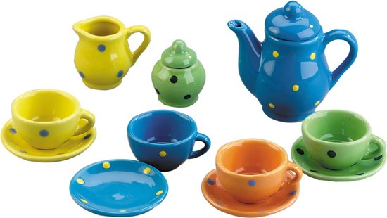 Porseleinen mini theeset - 13-delig - voor kinderen - Theeservies - Serviesset