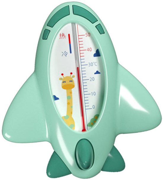 Portable Bath Water Thermometer in Cartoon Plane Shape Quick Accurate Temperature Measuring Tool for Swimming Pools Bathtubs Fish Tanks Green Safety
