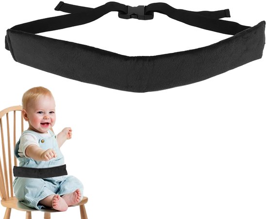 Portable High Seat Belts, Baby Seat Belt Baby Dining Chair Safety Strap, Adjustable Soft High Chair Harness for Baby Toddler(Black) van Sunzit