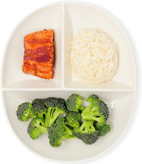 Portie Controle Bord - Dieetbord Verdeeld - Gezond Eten - Vakverdeling Voedsel - 25 x 22 cm - Wit