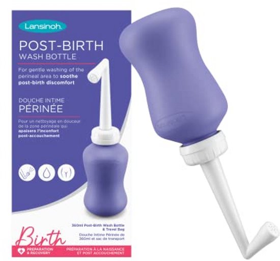 Post-Bevalling Wasfles - Draagbaar Bidet - Herstel na Geboorte - Schuine Tuit Ontwerp - 360ml Capaciteit - Wit