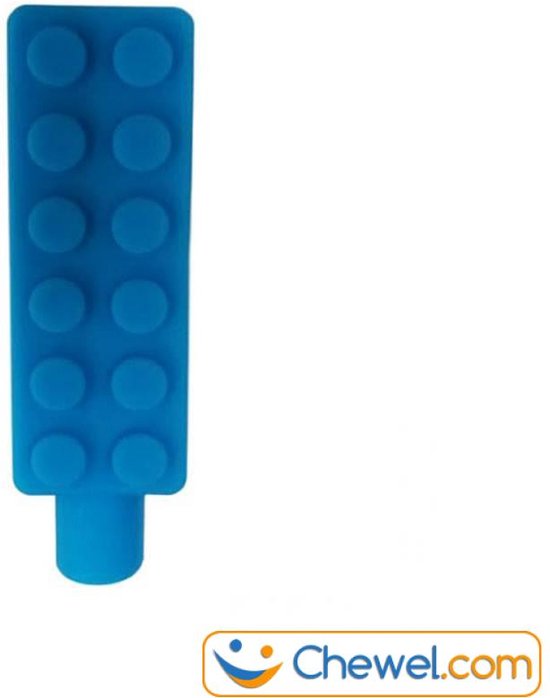 Potlood kauwdop / bijtdop bouwblokje | Diverse kleuren - Blauw van Chewigem