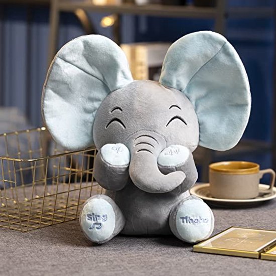 Pratende Zingende Olifant Pluche Knuffel - Schattig Speelgoed voor Baby's en Peuters van Merkloos