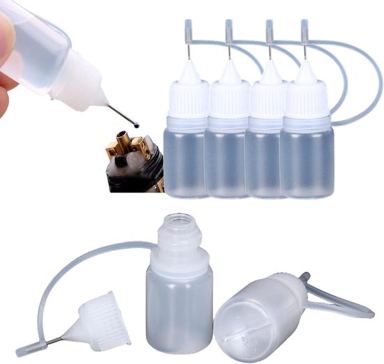 Precision Point Applicator Bottles - Dosing Bottle met Naaldtip - Knijpfles voor Lijm Inkt Olie - Kleine Plastic Fles voor Vullen