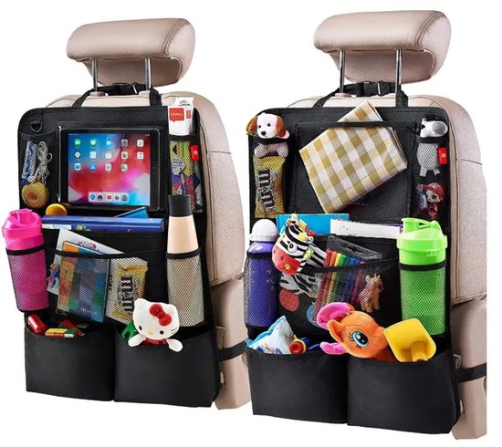 Premium Autostoel Organizer met Tablethouder - Auto Organizer - Voor baby en kinderen - geschikt voor tablet / iPad - multifuncioneel - zwart. van Diono