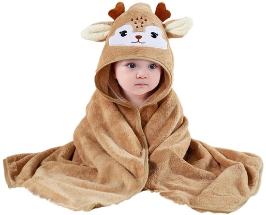 Premium hypoallergene babyhanddoek met capuchon, 80x80cm, dierenmotief, pasgeboren jongens en meisjes