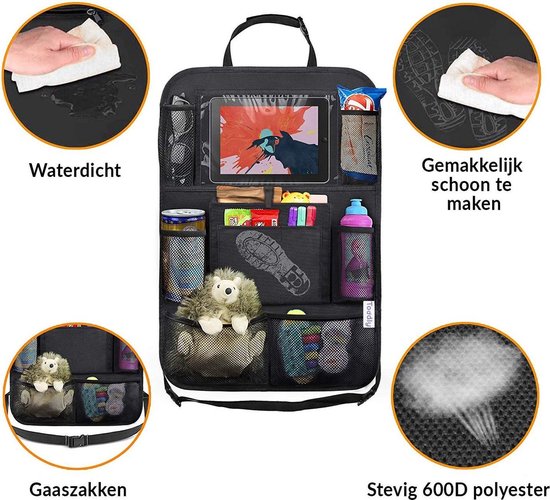 premium luxe & stevige autostoel organizer met tablet houder - Set van 2 - Auto stoel organiser van MyMazn