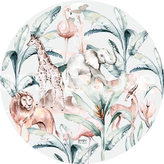 Premium Speelmat Afrikaanse levenscyclus Rond 120cm Natuurlijke Grondstoffen Veilige Speelmat voor Kinderen Speel- en Peuterontwikkeling Kinderkamer Mat Foyer Decoratie EU Product van MeowBaby