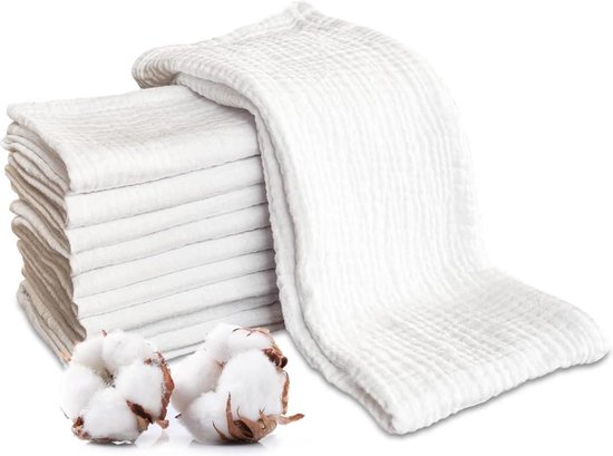 Premium spuugdoeken - hydrofieldoekjes set van 10 - stoffen luiers 50 x 30 cm - ecologisch multifunctioneel van Celio Bella