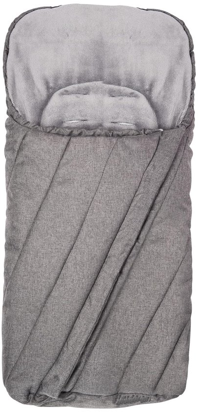 Premium voetenzak voor kinderwagen, sportwagen en buggy met antislip, zacht fleece, lichte thermische wintervoetenzak met ritssluiting, kleur: grijs