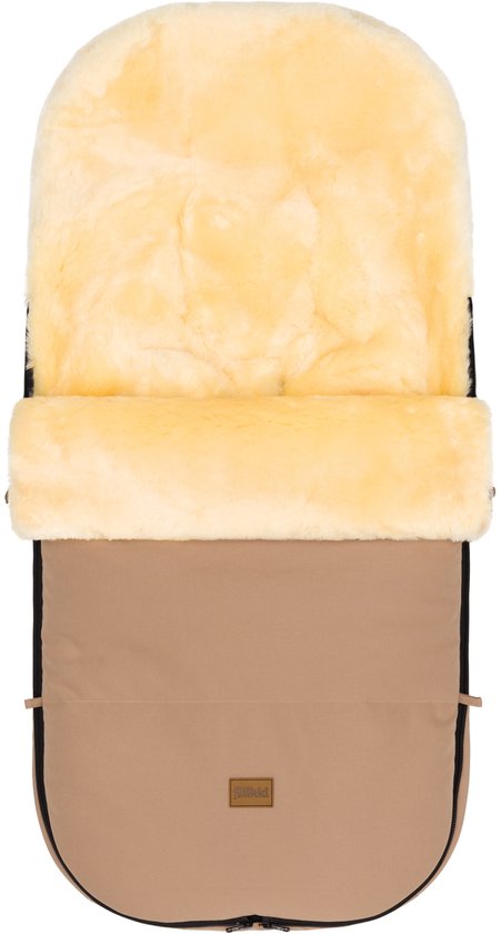 Premium Winter voetenzak kinderwagen en buggy - 100% medisch gelooid Ökotex lamsvel - Geschikt voor Bugaboo & Joolz - Sand - Fillikid van Merkloos