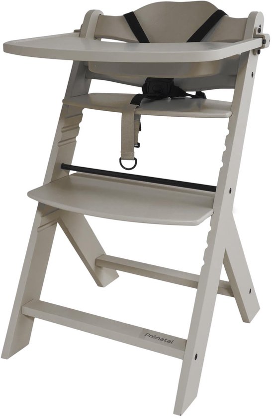 Prénatal Houten Kinderstoel Evan - Meegroeistoel - Vanaf 6 maanden - Taupe bruin van Prénatal