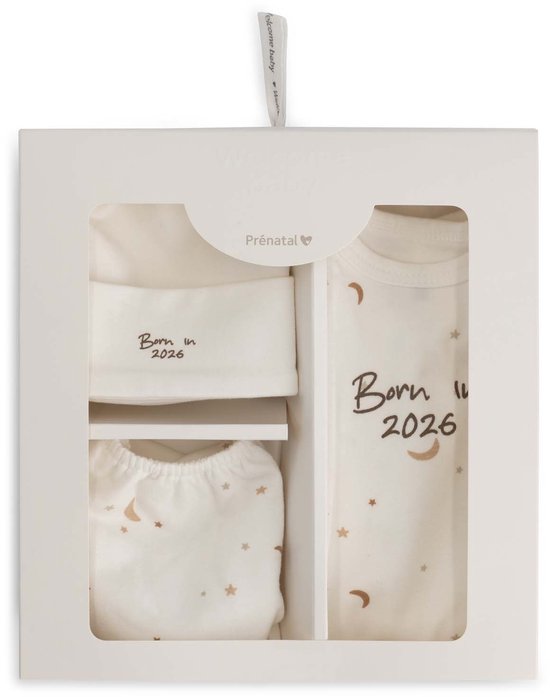 Prénatal newborn giftset 2026 - Kraamcadeau maat 50/56 - Beigebruin - Unisex