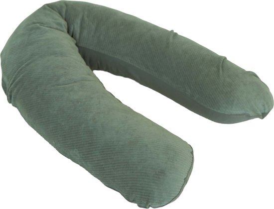 Prénatal Voedingskussenhoes - Borstvoedingskussenhoes - Zwangerschapskussenhoes - Velvet Rib - Groen - 17x34cm