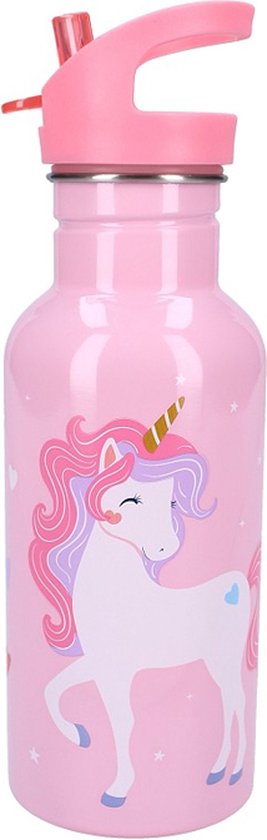 Prêt drinkfles Take a Sip Unicorn Eenhoorn - Drinkfles - Roze - Kinderen - Met Rietje - Meisjes van Prêt.