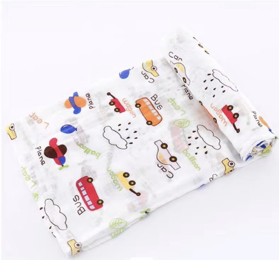 Pretty Panda - Hydrofiele doeken XL auto's en bussen - super zacht 70% bamboe en 30% katoen - hypo allergeen en anti bacterieel - ideaal kraamcadeau van Merkloos