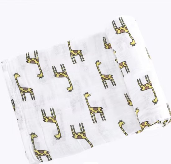 Pretty Panda - hydrofiele doeken XL giraffen full - Anti allergeen en anti bacterieel - super zacht ook voor newborns 70% bamboe en 30% katoen - ideaal kraamcadeau van Pretty Panda