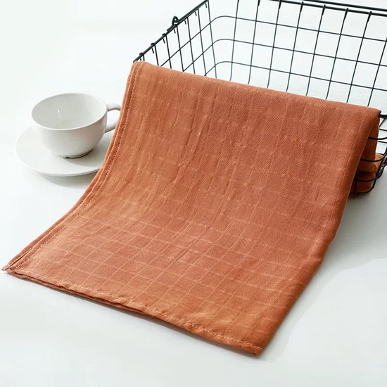 Pretty Panda - super zachte bamboe XL hydrofiele doek zalmkleur - hypo allergeen en zacht - ideaal voor thuis en onderweg, voor baby en peuter - leuk kraamcadeau van Merkloos